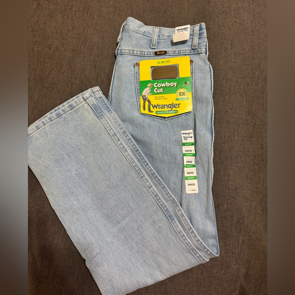 34x32 Mens Slim Fit Cowboy Cut Wranglers